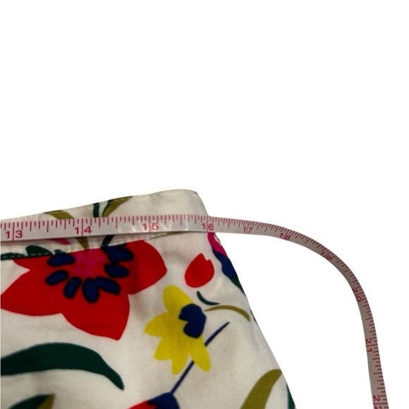 Boden A-Line White Pink Red Green Midi Floral Skirt Sz 10L Bright Whimsical Boho - Picture 6 of 6